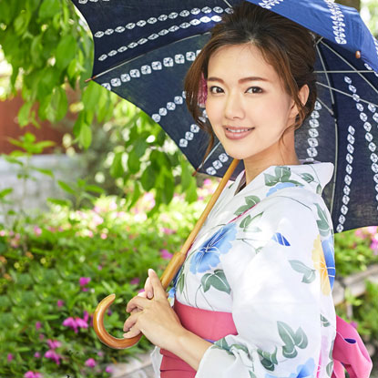 レトロ朝顔の夏恋浴衣の着用イメージ