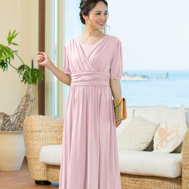 春夏にオススメのおしゃれ授乳服【カシュクールマキシワンピース】